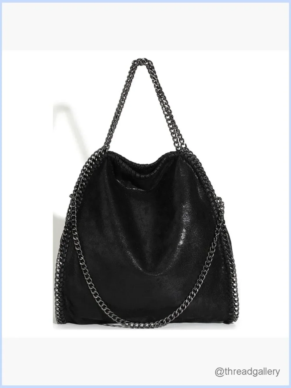 Faux Leather Chain Crossbody Hobo Bag Large Shoulder Handbag